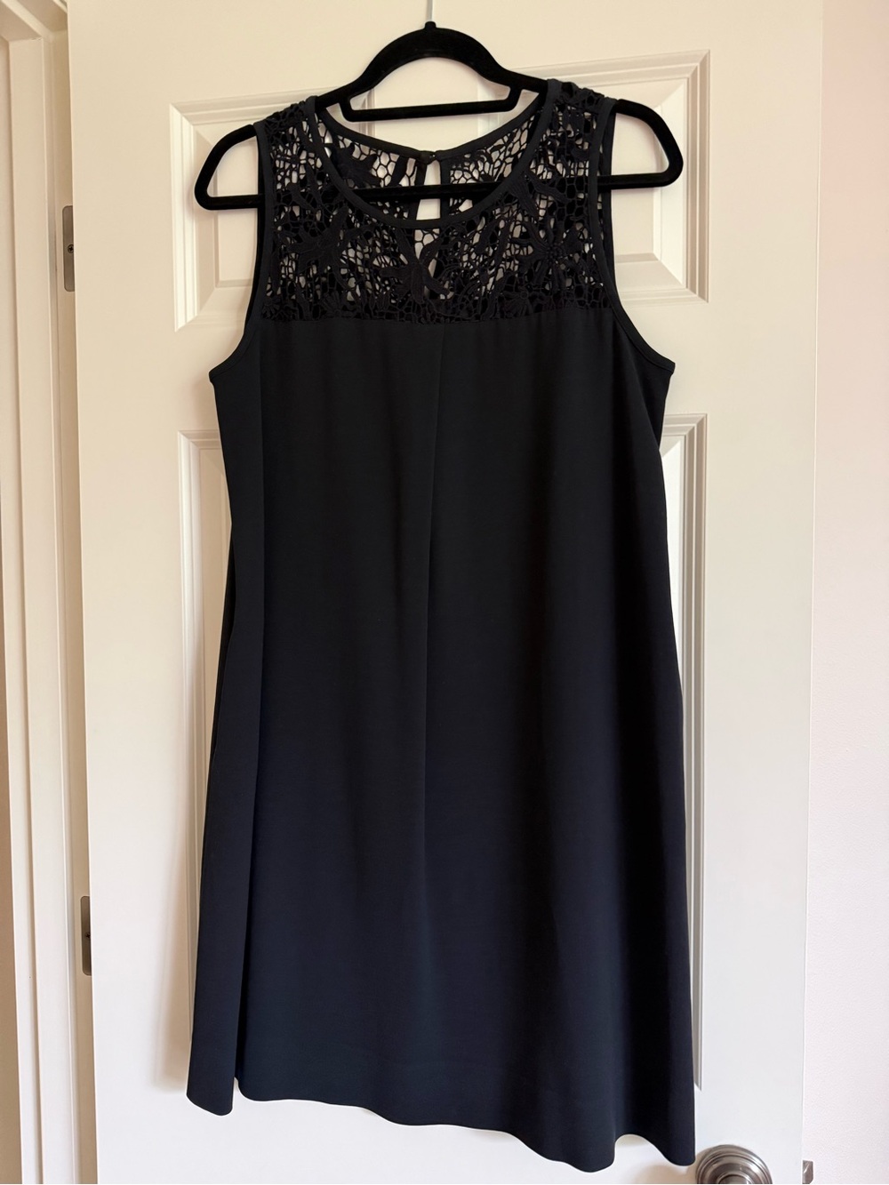 Classiques Entier Black Sleeveless Lace Yoke Midi Dress